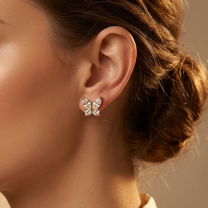 Flora | Mariposa Butterfly Zircon Earrings