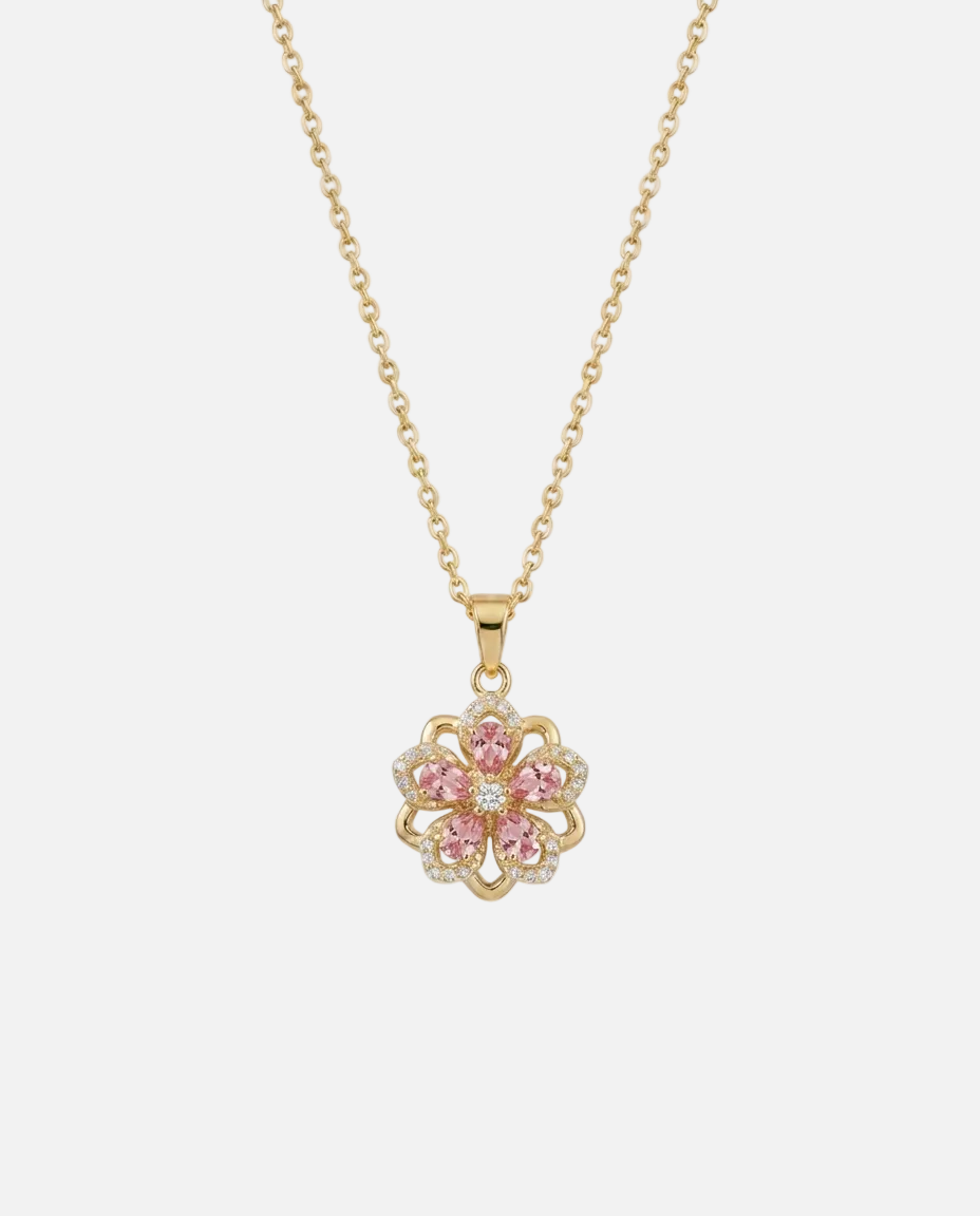 Flora | Camellia Rotating Pendant Necklace