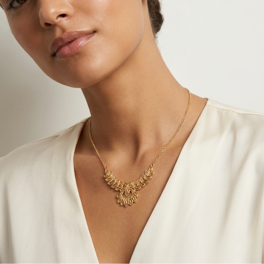 Flora | Vivienne Gold Necklace and Earrings Set