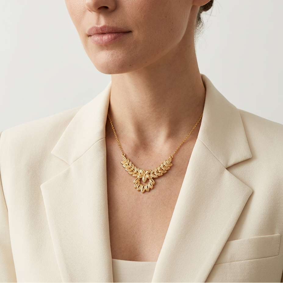 Flora | Vivienne Gold Necklace and Earrings Set